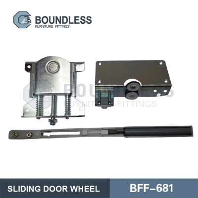 Closet heavy duty wooden door sliding door fittings metal wheels Wardrobe accessory sliding door roller BFF-681